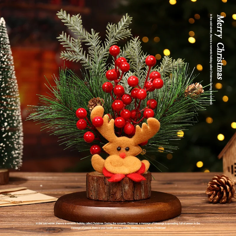 Christmas Tree Ornament Living Room Home Atmosphere-Creating Christmas Decoration Mini Desktop Display Deco Noel Decorations