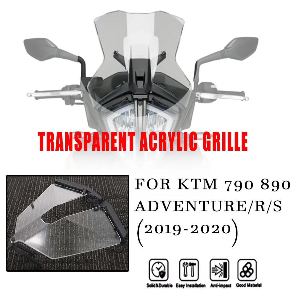 

Подходит для моделей KTM 790 890 Adventure/R/S (2019-2020), новый защитный чехол для передней фары мотоцикла, прозрачный акрил gr