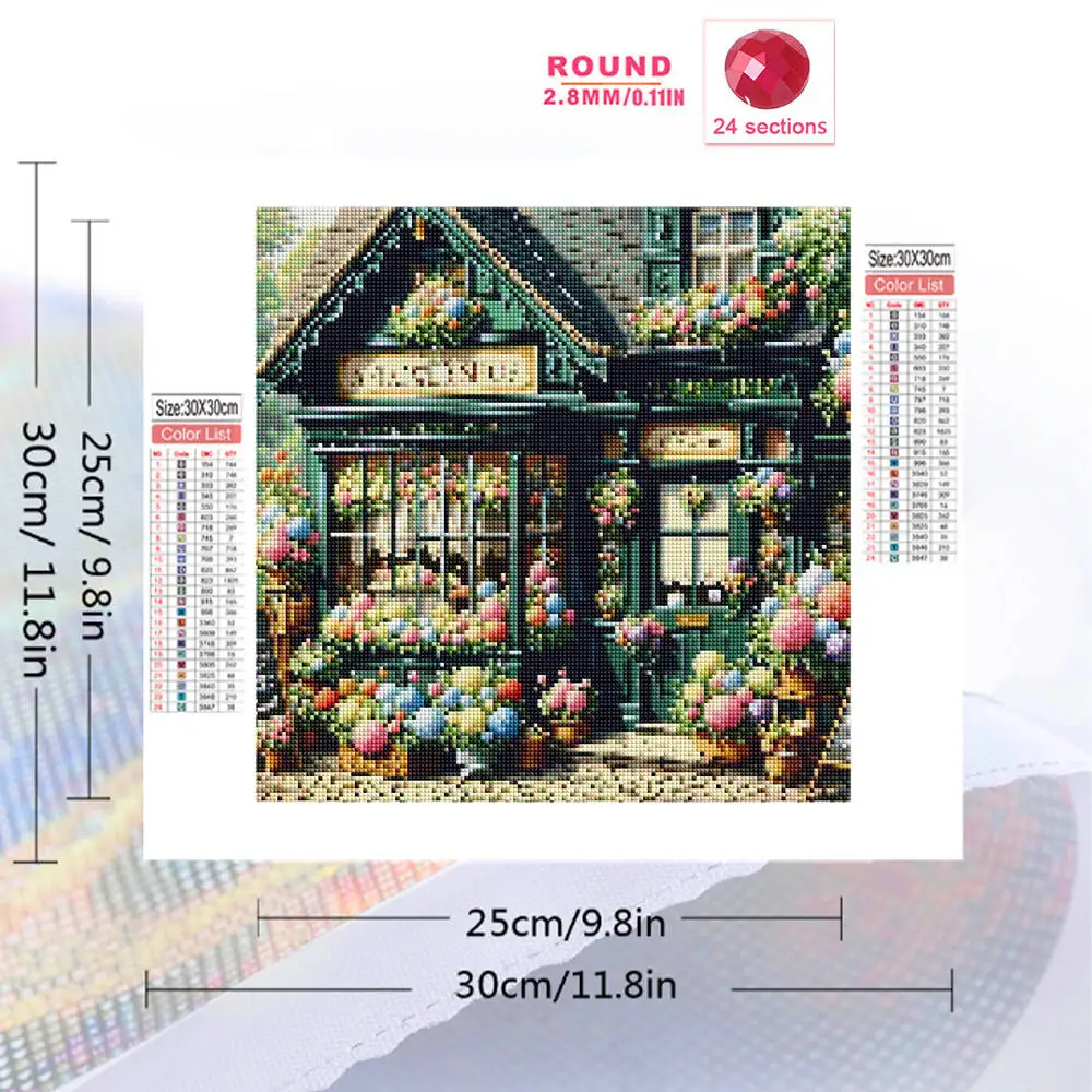 Evershine New Arrival Diamond Embroidery House Landscape Mosaic DIY Suitable For Beginners Painting Flower Shop Holiday Gifts view 2
