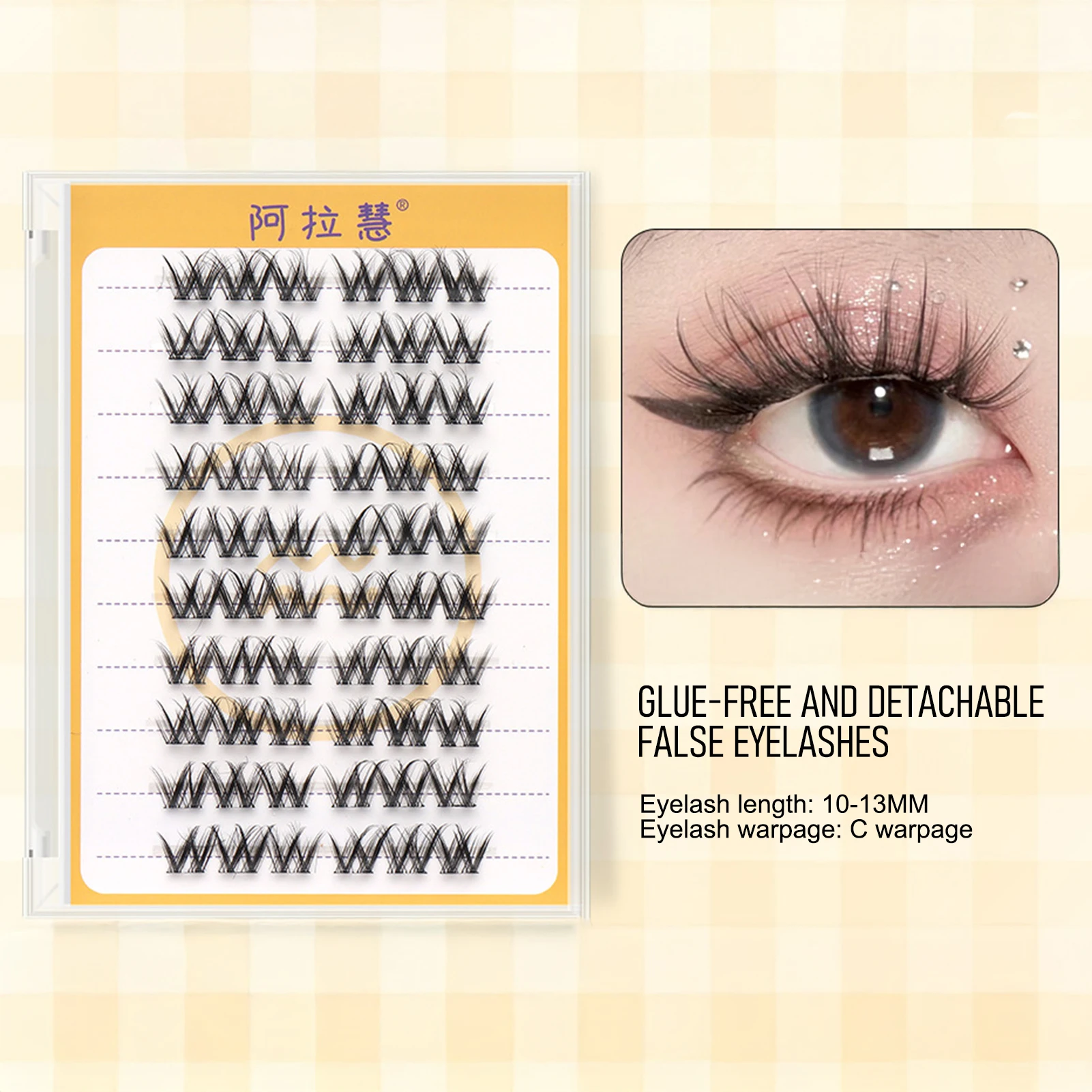 Ciglia finte senza colla autoadesive Nessuna colla necessaria Riutilizzabile Estensione ciglia segmentate fai-da-te Strumento per il trucco degli occhi anime