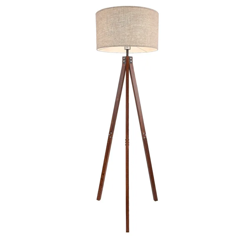 Solid wood floor lamp, living room bedroom premium American floor lamp, ambient lamp sunset c