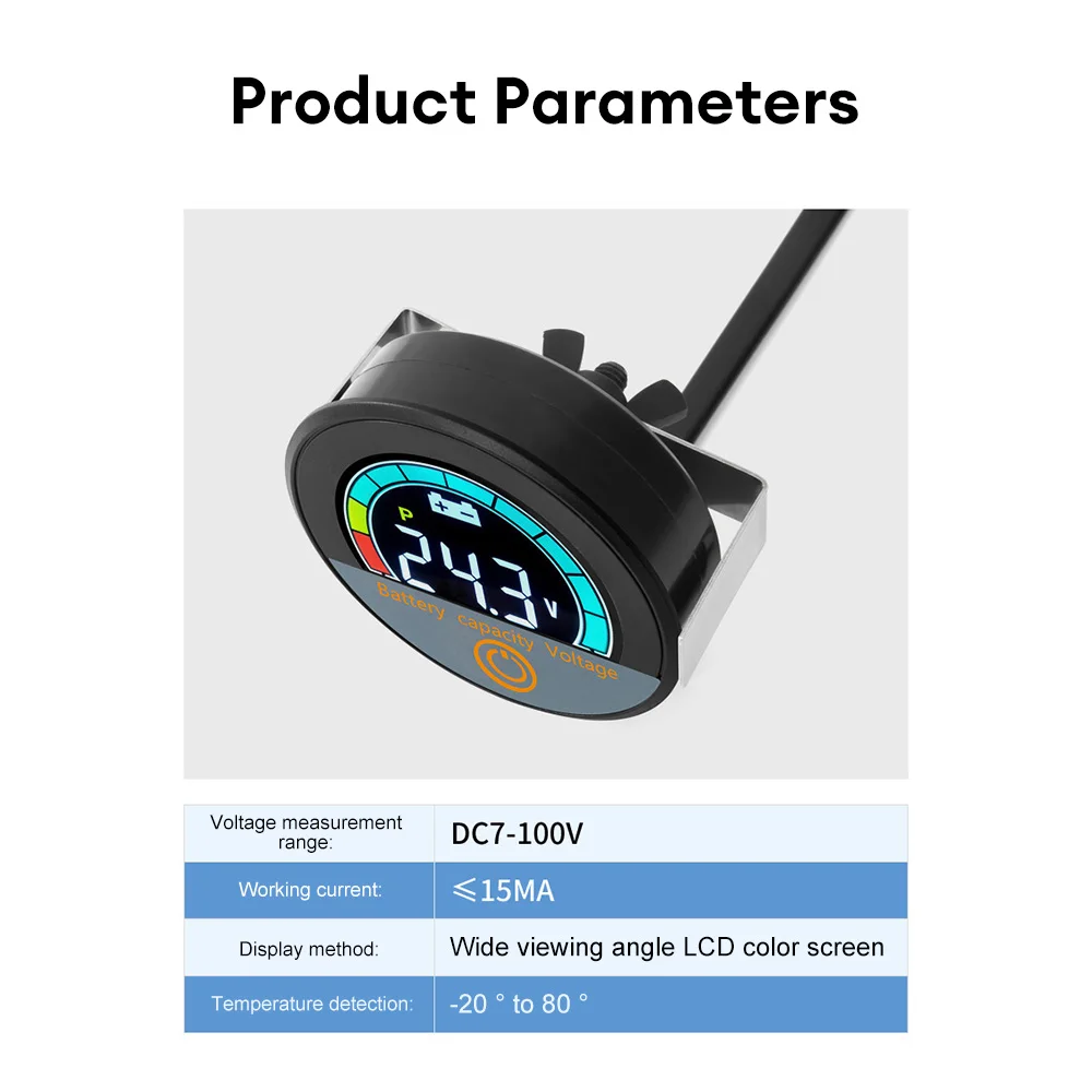 LED Digital Display Voltmeter Voltage Motorcycle Volt Meter Gauge Car Voltmeters with Terminals Voltmeter Battery Tester