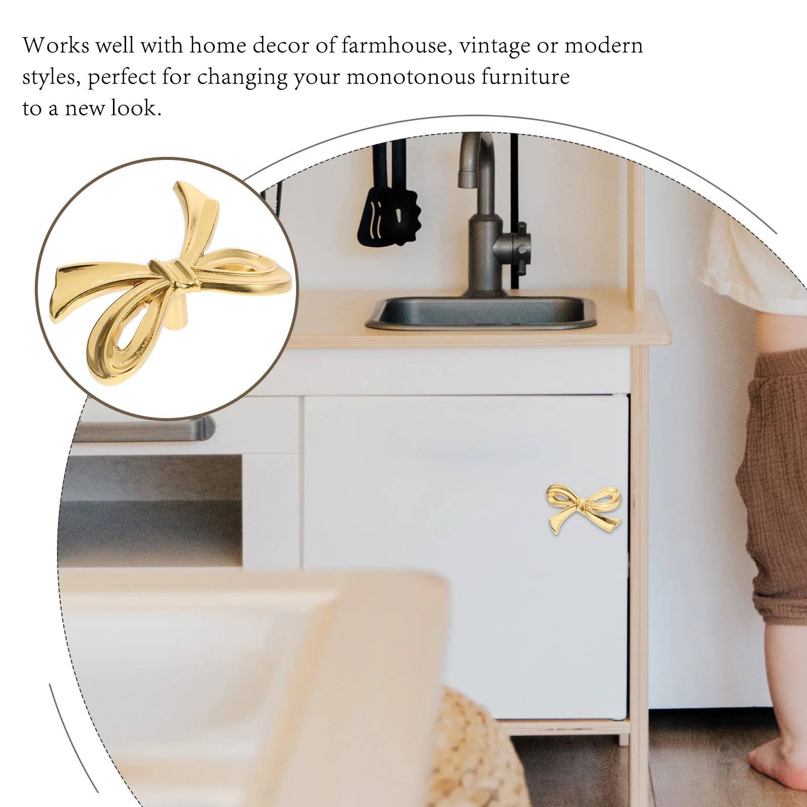 Tirador de cajón de latón para puerta de niños, pomo de decoración dorada para armario, cocina, armario
