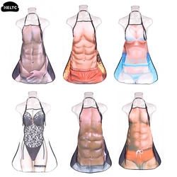 1*Cotton Women Apron Funny Novelty Women Sexy Kitchen Apron Naked Men Women Sexy Rude Cheeky Cooking Bbq Party Man Apron Kitchen