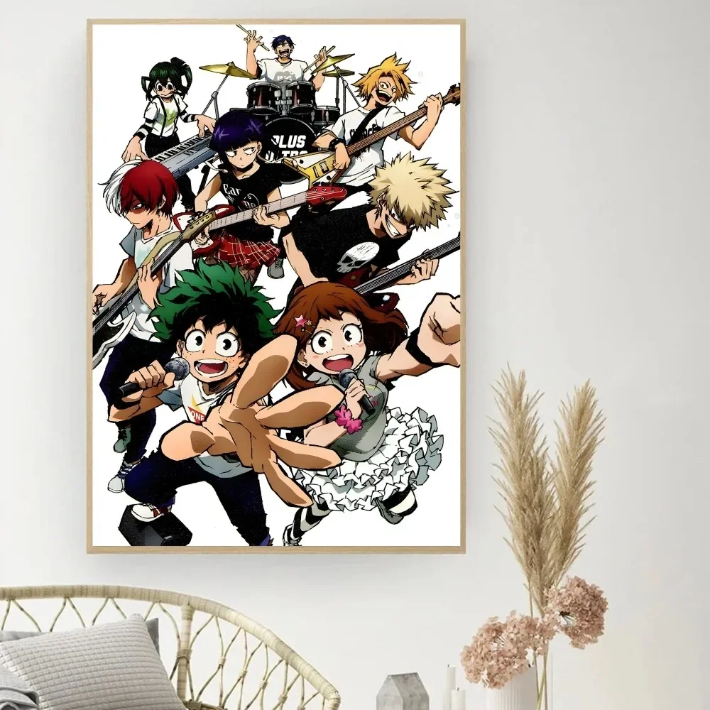 Anime My Hero Academia plakat DIY Vintage plakat filmowy obraz ścienny studium naklejki mały rozmiar malarstwo ścienne