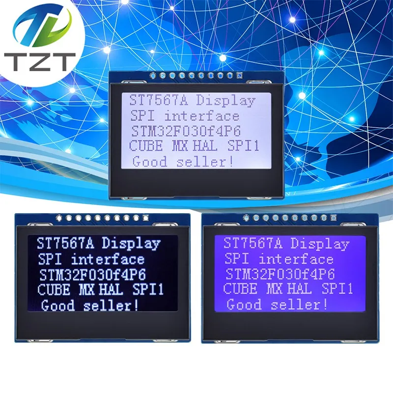 

12864 SPI LCD Module 128X64 SPI ST7567A COG Graphic Display Screen Board LCM Panel 128x64 Dot Matrix Screen for Arduino