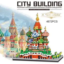 Nanobrick World Famous Historical Architecture Micro Diamond Block Russia Moscow Saint Basils Cathedral Model Build Brick Toys