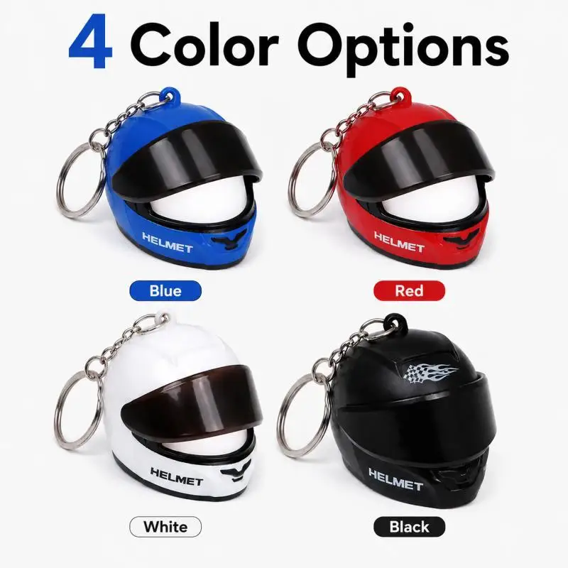 Aufklappbarer Leuchtender Mini-Motorradhelm-Schlüsselanhänger, in Verschiedenen Farben Erhältlich, Leuchtender Anhänger für Motorrad und Fahrrad – Detail 8