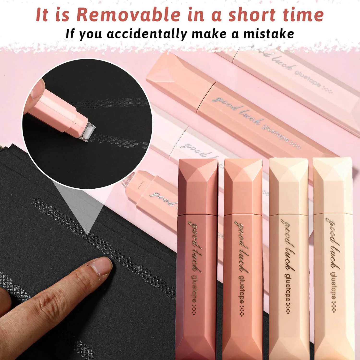 Double Sided Tape Roller Strong Bond Adhesive Glue Pen for Scrapbooking,Crafts,Gift Wrapping, Journaling,Office School Supplies