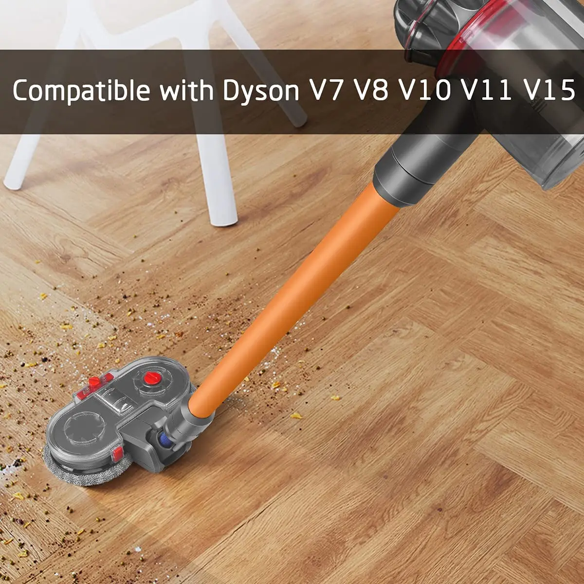 Dyson v15 v11 v10 v8 v7掃除機用の付属品,ウォータータンク付き電気モップアタッチメント,洗えるモップ