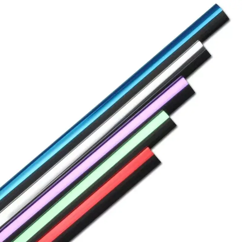 10 Pcs 20cm Car Air Conditioner Vent Outlet Trim Strip U Shape Chrome PVC Colorful Shiny Car Trim Strip for Car Decoration