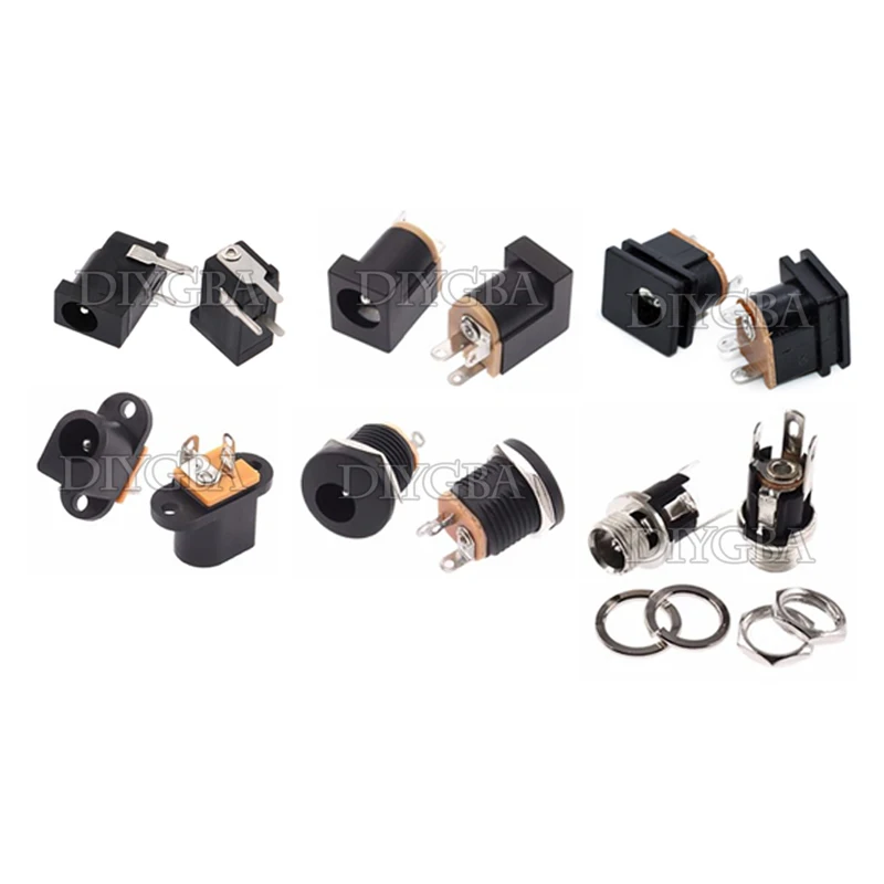 10pcs DC Power Jack Socket Connector DC-002 3.5mm x1.3mm DC-022 5.5x2.1 DC-012 DC-015 DC-017 DC-025 5.5mmx2.1mm