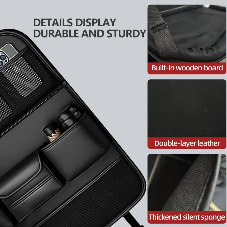 カーシートバック収納バッグ 6ポケット付き 折りたたみ式テー - Desk Setup Essentials のレビューと価格