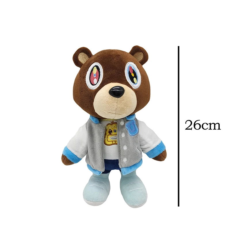 Kawaii Kanye Dropout Bär Teddybär Plüschtiere Kanye West Abschluss Weiche Angefüllte Home Room Decor Geburtstagsgeschenk 26cm