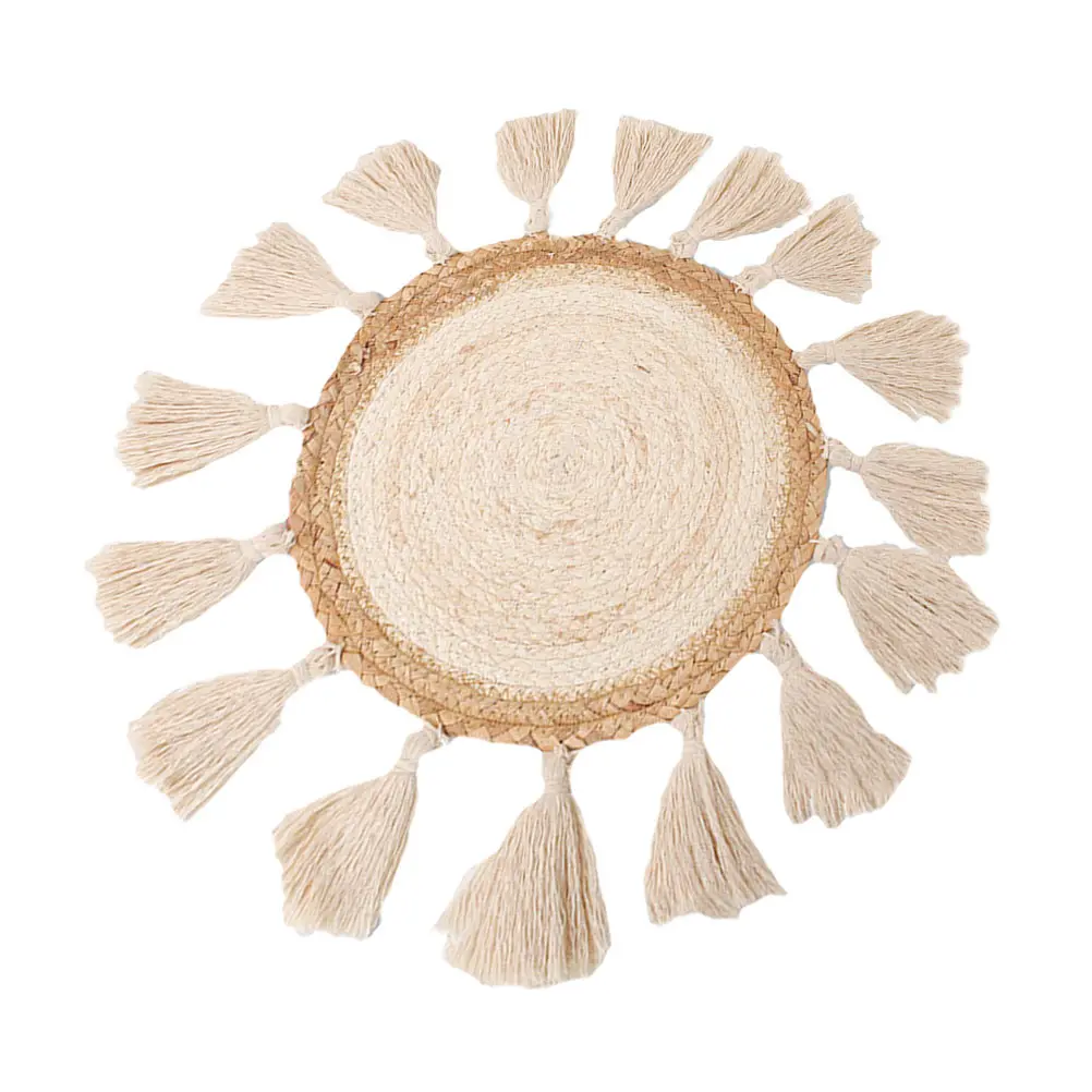 

1pc Sun-Shaped Tassel Pendant Woven Wall Hanging Decor Bedroom Cotton Rope Simple Style Home Party Tassel Hanging Bedroom Wall