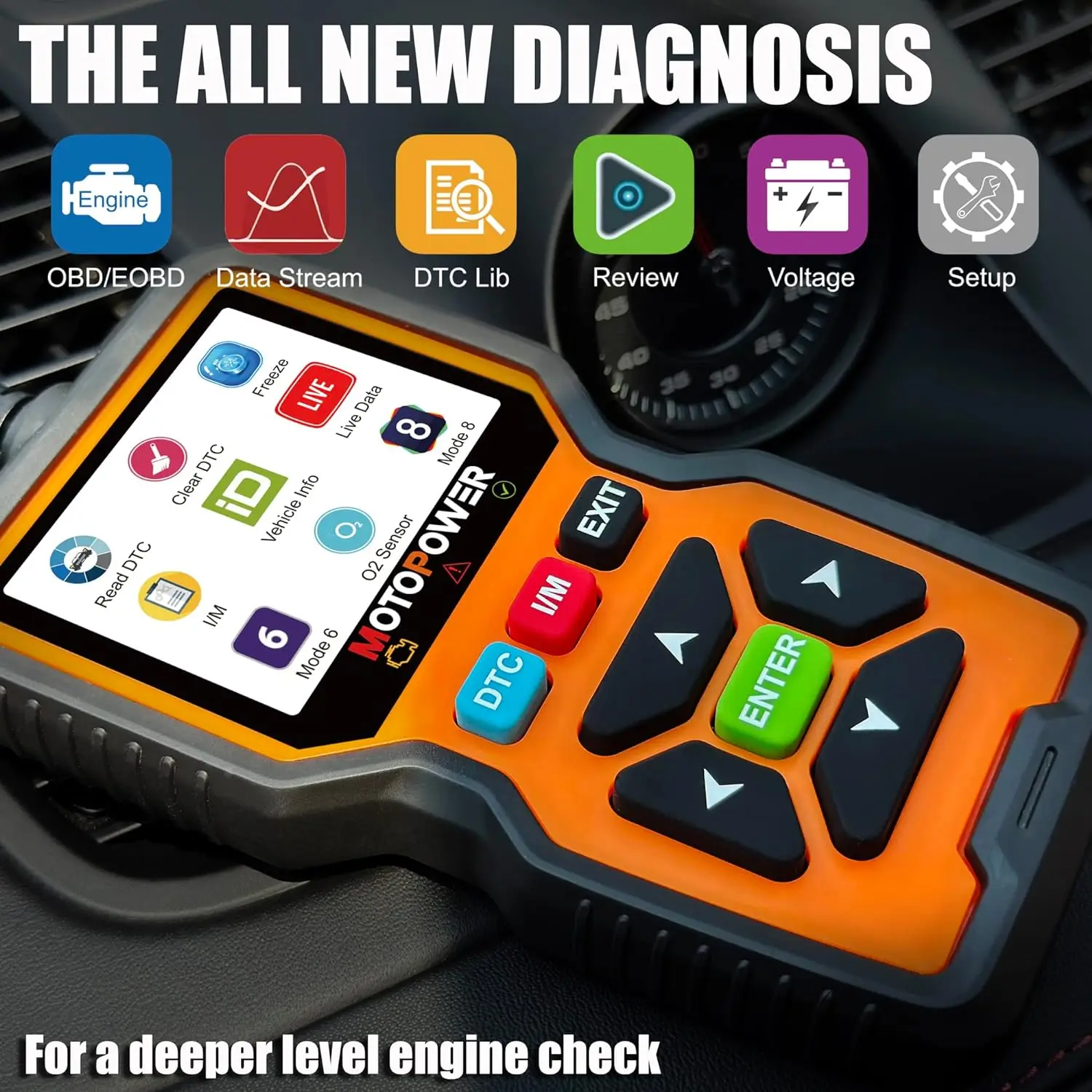 MOTOPOWER MP69039 Car OBD2 Scanner Code Reader Engine Fault Code Reader Scanner CAN Diagnostic Scan Tool Advanced Edition