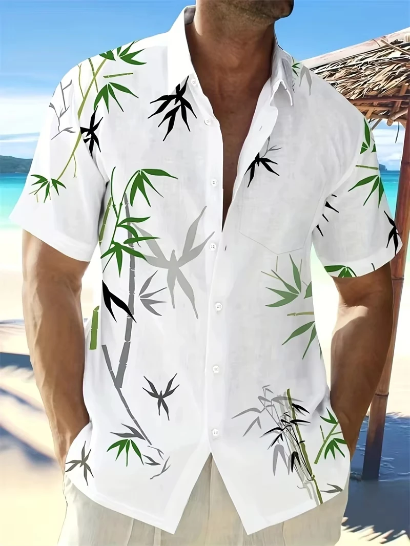 

Men's 3D Plant Shirt for Men Flower Print Shirt Summer Short Sleeve Outdoor Tops Everyday Shirt Tops Oversize Loose Men Clothing