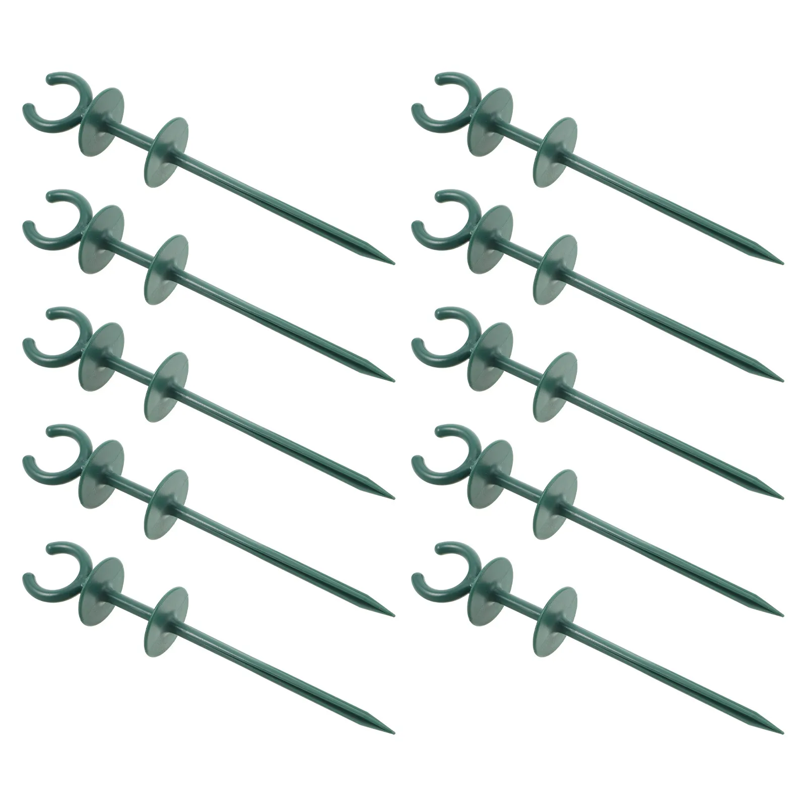 10Pcs Garden Hose Guide Stakes Green Plastic Outdoor Hose Holder Support Nails Irrigation Sprinkler Plant Guard Flower Bed