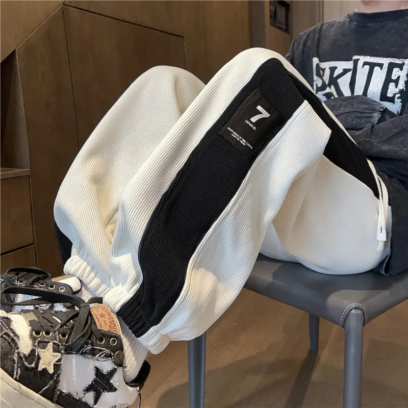 

Брюки мешковатые в стиле хип-хоп на флисовой подкладке и очень толстые мужские спортивные брюки корейские удобные повседневные спортивные штаны в стиле ретро Y2k для мужчин