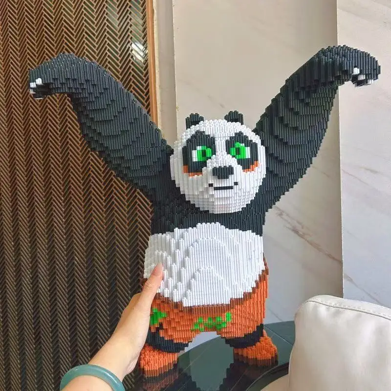 

New Big Micro-Particle Building Blocks 3D Gongfu Panda Animal Assembly Model Ornaments, DIY Educational Kids Children Toys