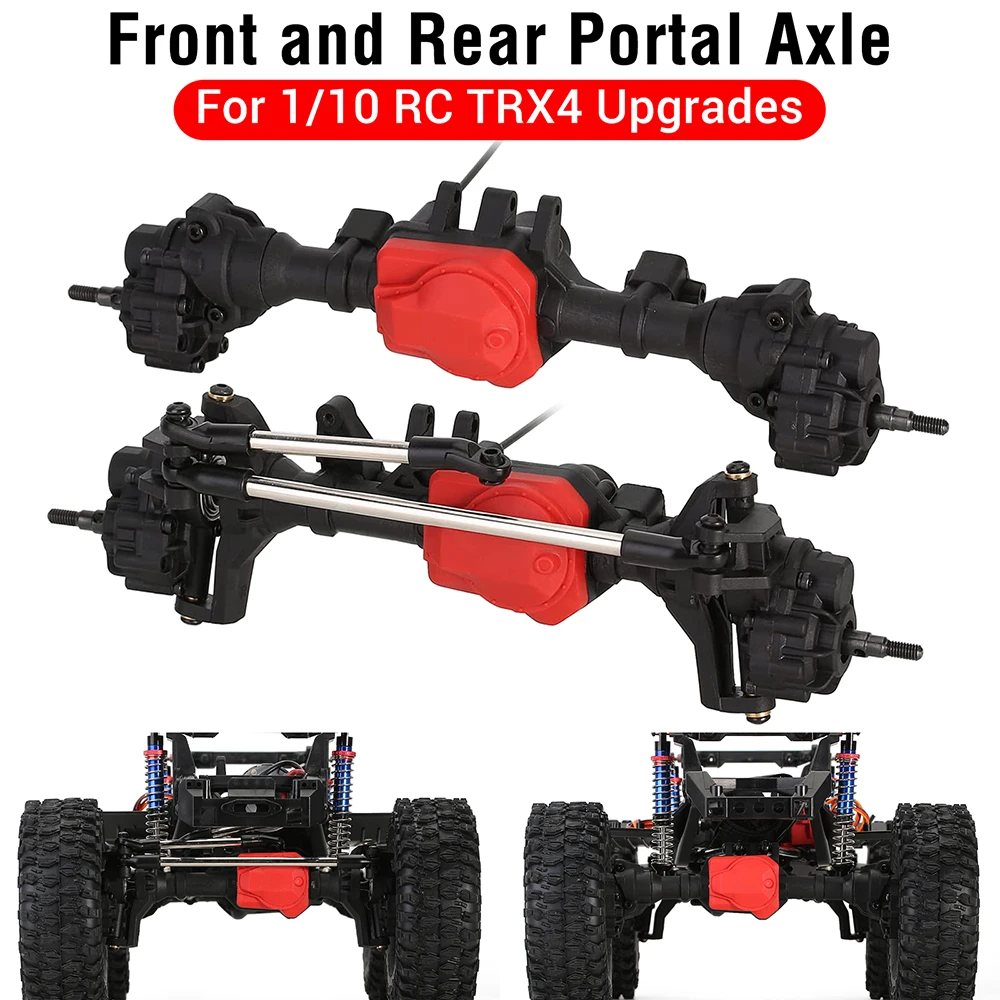 9imod Complete Front Rear Differential Portal Axle with T-lock for 1:10 RC Crawler Car Traxxas TRX-4 TRX4 Upgrade Parts