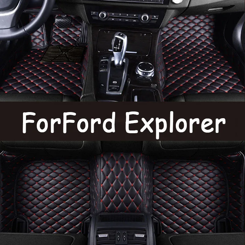 Car Floor Mat For Ford Explorer Classic U502 7seat 2016~2019 Non-slip Pad Waterproof Pads Rugs Leather Floor Mat Car Accessories