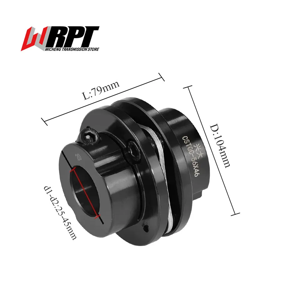 

CSTGC Clamping Step Flange Coupling 45# Steel High Torque Coupling Elastic Diaphragm Coupling CSTGC-104X79