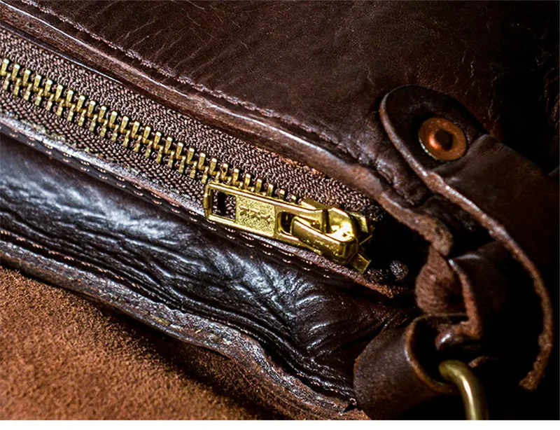 Hochwertige Luxus Echt leder Herren Schulranzen Mode wochen ende Outdoor täglich natürliche echte Rindsleder Teenager Schulter Umhängetasche – Detail 13