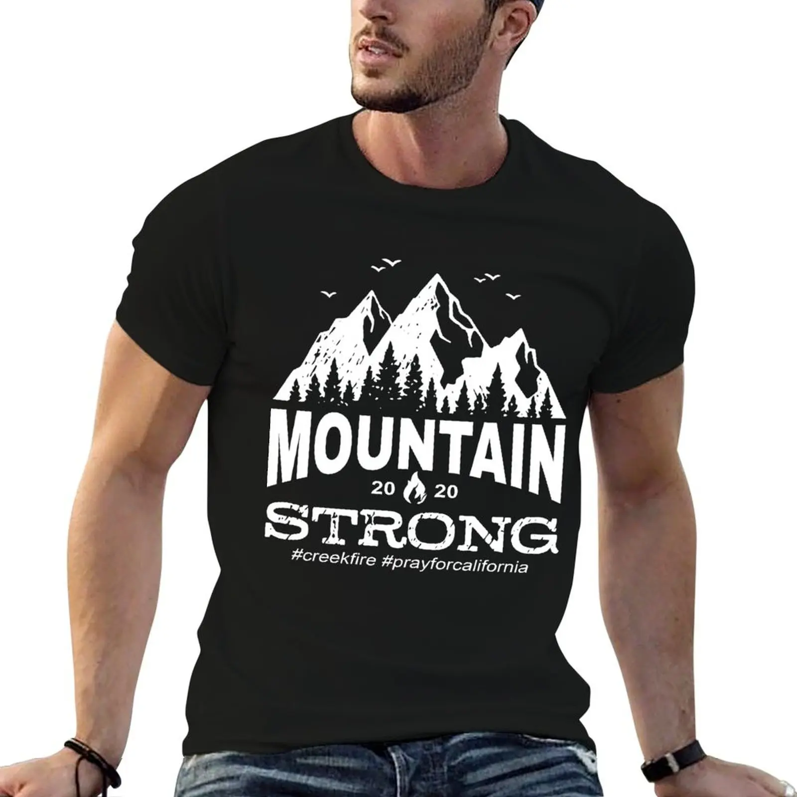 Creek Fire Mountain Strong T-Shirt Running Performance Short Sleeve Tee