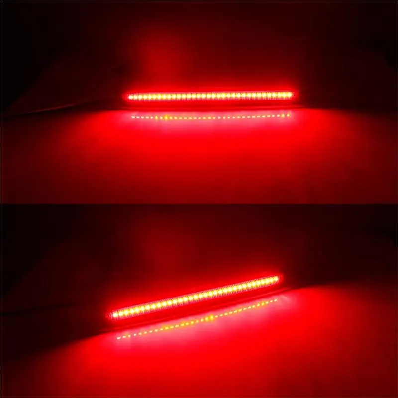 A85E-2PCS Red 12V LED Rear Bumper Reflector Light For Challenger