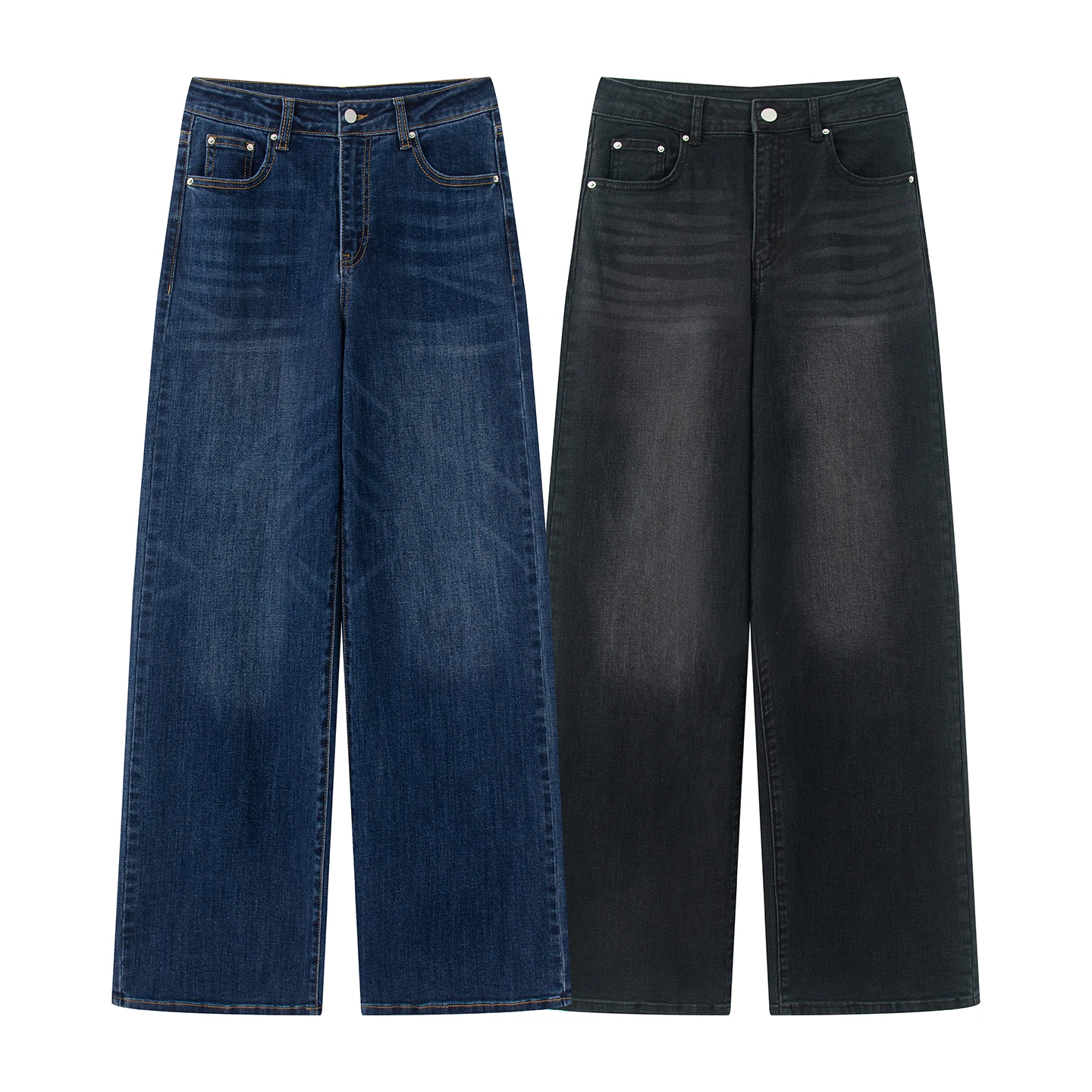 

Retro Wide Leg Jeans Women's Loose Basic Washed Long Pants Autumn 2025 High Waist Denim Pants Versatile Casual Straight Cut