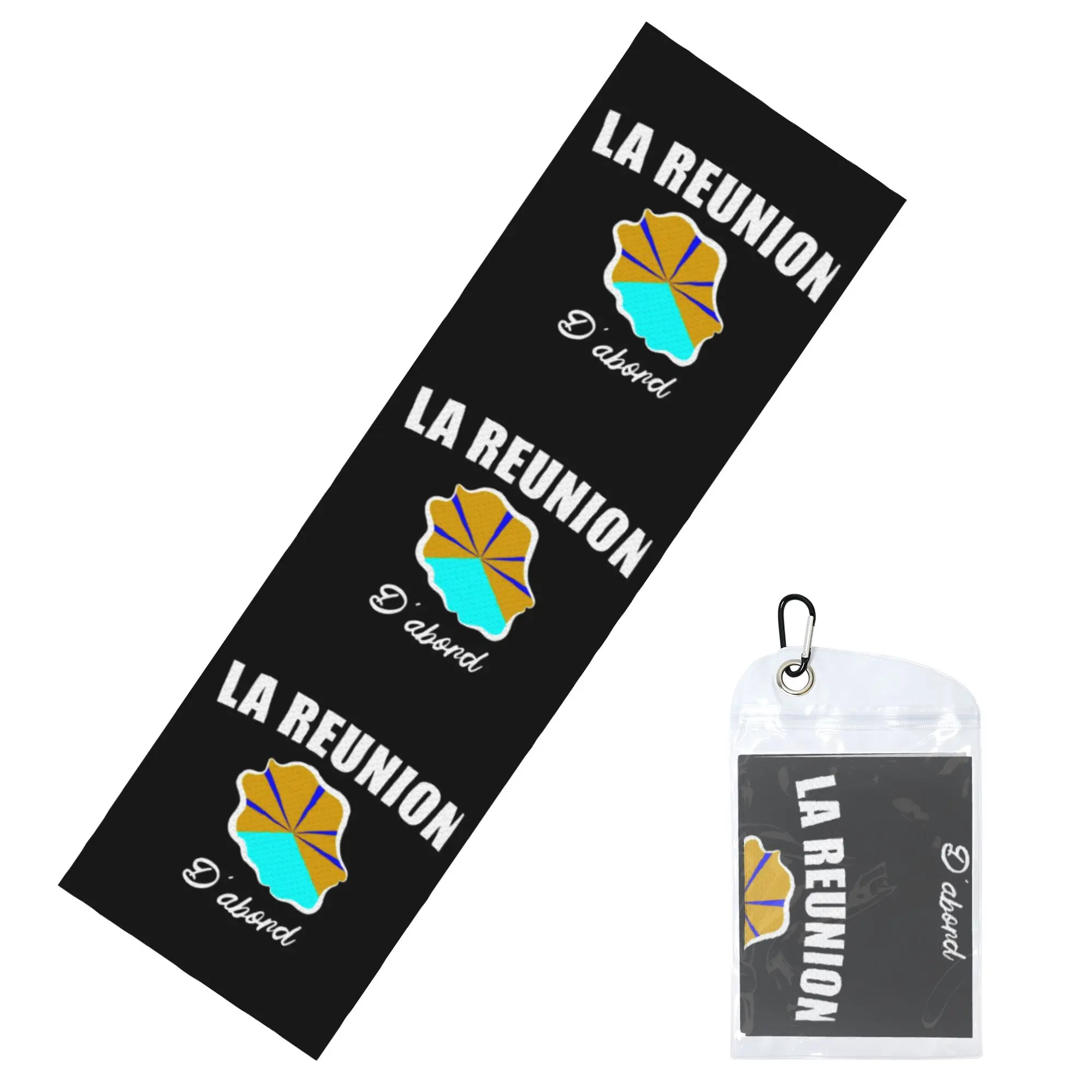 French Volcanic Reunion Island Flag 974 Cold Exercise Towel   Super Soft Breathable Instant Cooling Towel  Beach Towels