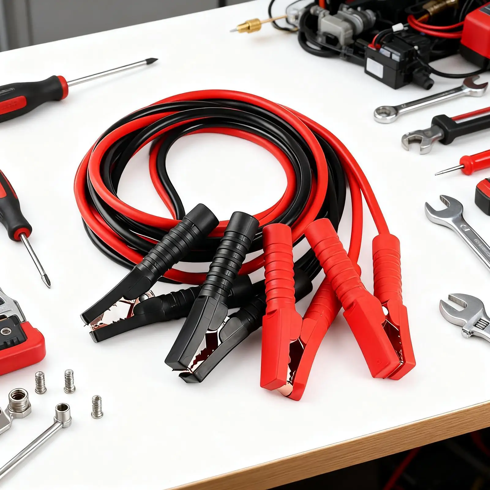Jumper Cables Portable Stable Booster Tool With Storage Case Booster Cables For Car Vehicle Truck Auto Winter Travel Outdoor
