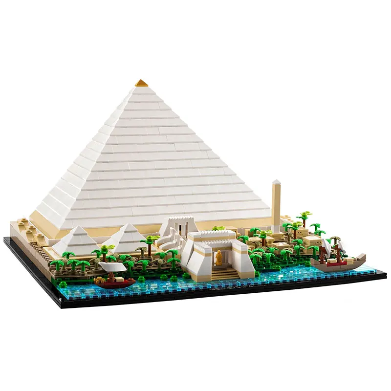 With Original Box Compatible 21058 Egypt The Great Pyramid of Giza City Architecture Street View Building Blocks Christmas prese