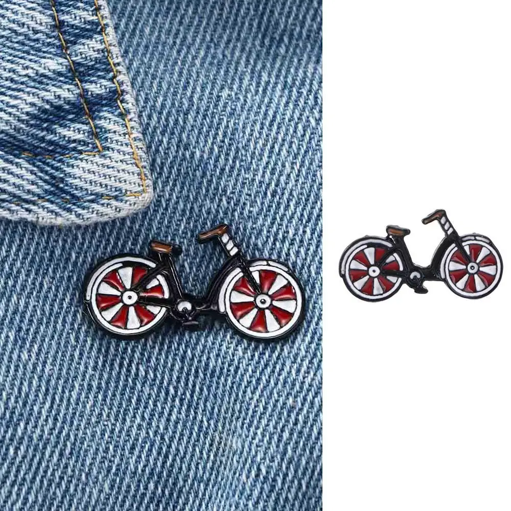 

Style Cartoon Unisex Jewelry Biker Gift Enamel Pin Cyclists Badges I Love My Red Bicycle Pin Bike Brooch Sports Lapel Pins