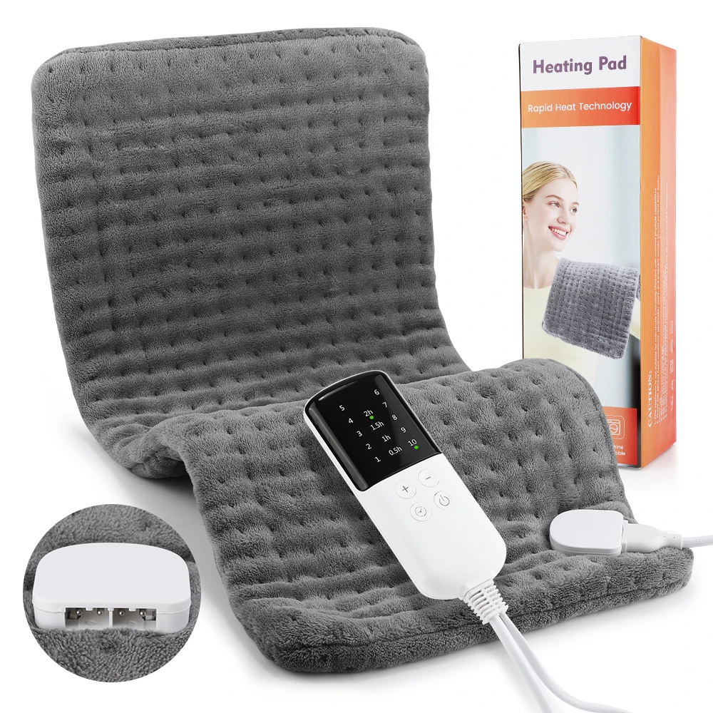 Flannel Heating Blanket Thermal Pads Electric Heated Mat 10 Heat Levels Smart Timer Winter Warmer Washable for Legs Abdomen
