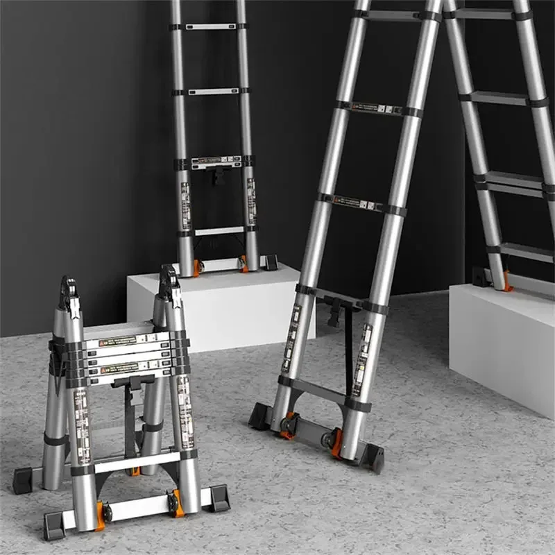 

Modern Telescopic Ladder Home Aluminum Folding Ladder Multi-function Herringbone Ladder Engineering Portable Lifting Stairs Z