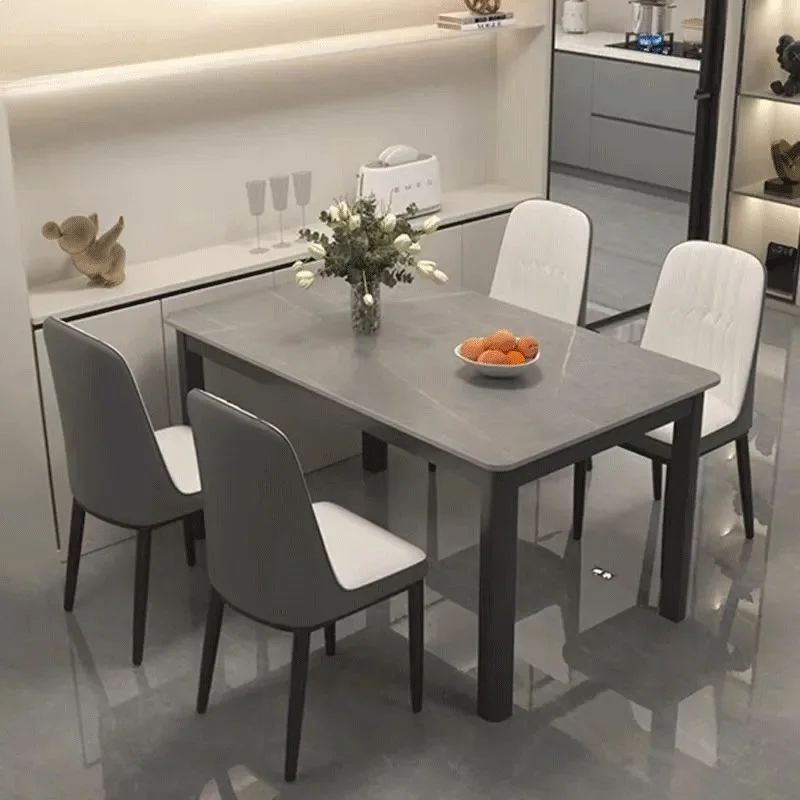 for Slate Dining Table Household Modern Simple Light Luxury Rectangular Eating Small Apartment Dining Table and Chair
