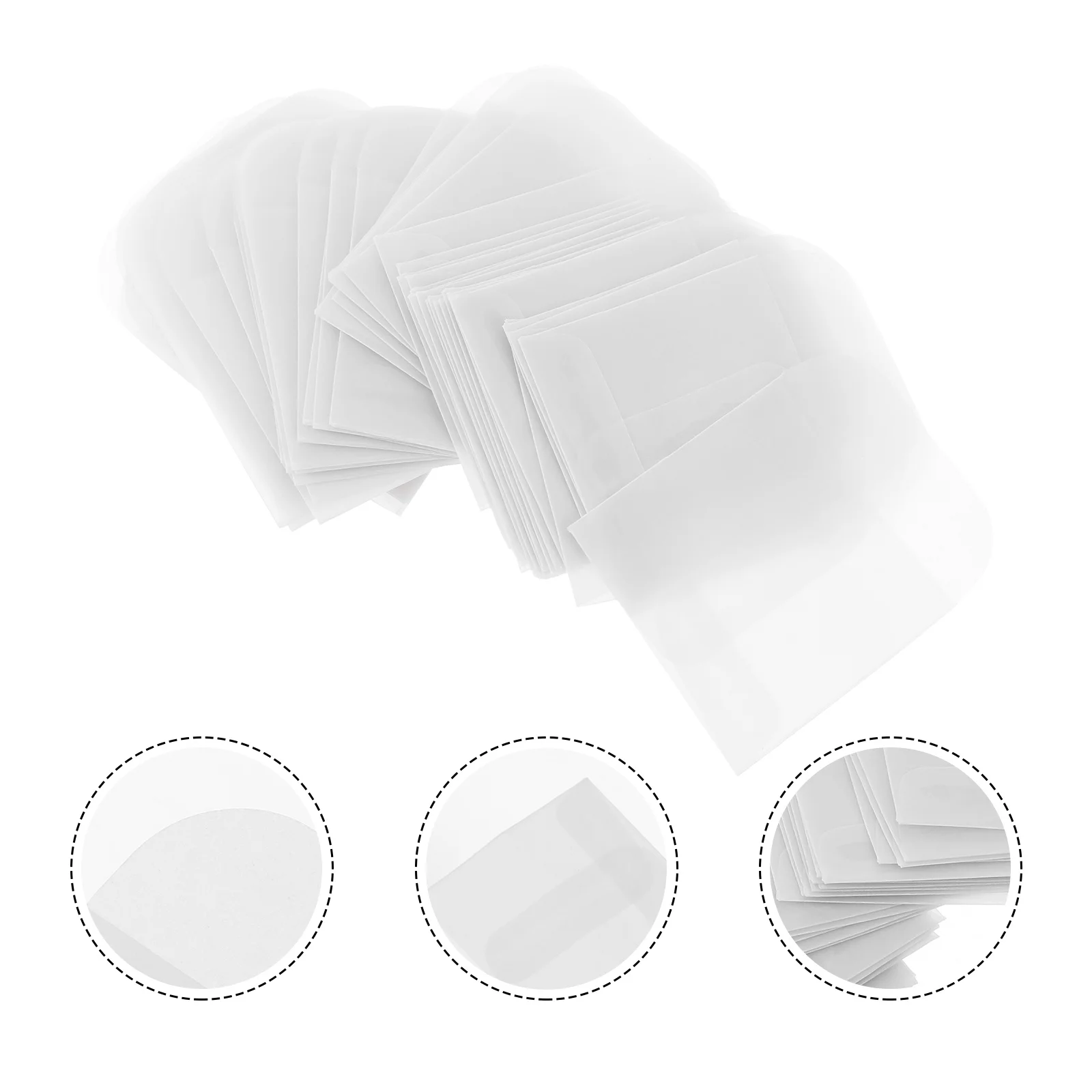 

50 Pcs Jewelry Envelope Bag Stamps Collecting Envelopes Tag Small White Labels Hangtag Cellophane Pouches Mini Paper Ring