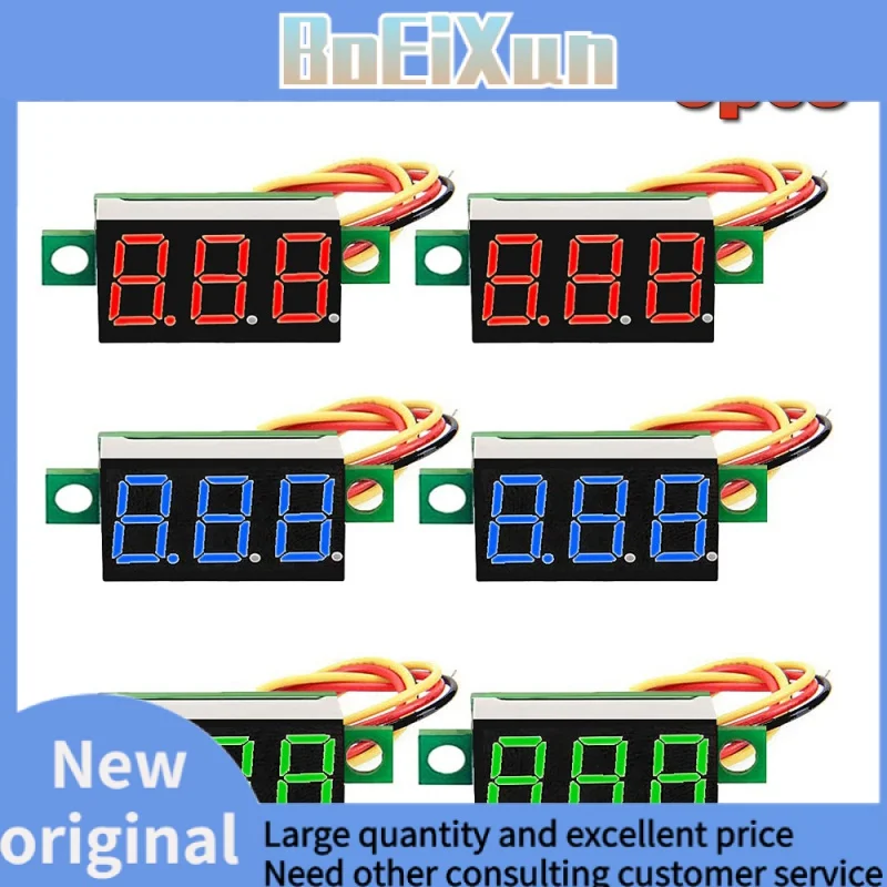 

5pcs 0.36 Inch 0.36" Digital Voltmeter Red Green Blue DC 0V-100V Three Lines 3 digit Voltage Panel Meter Display led Color