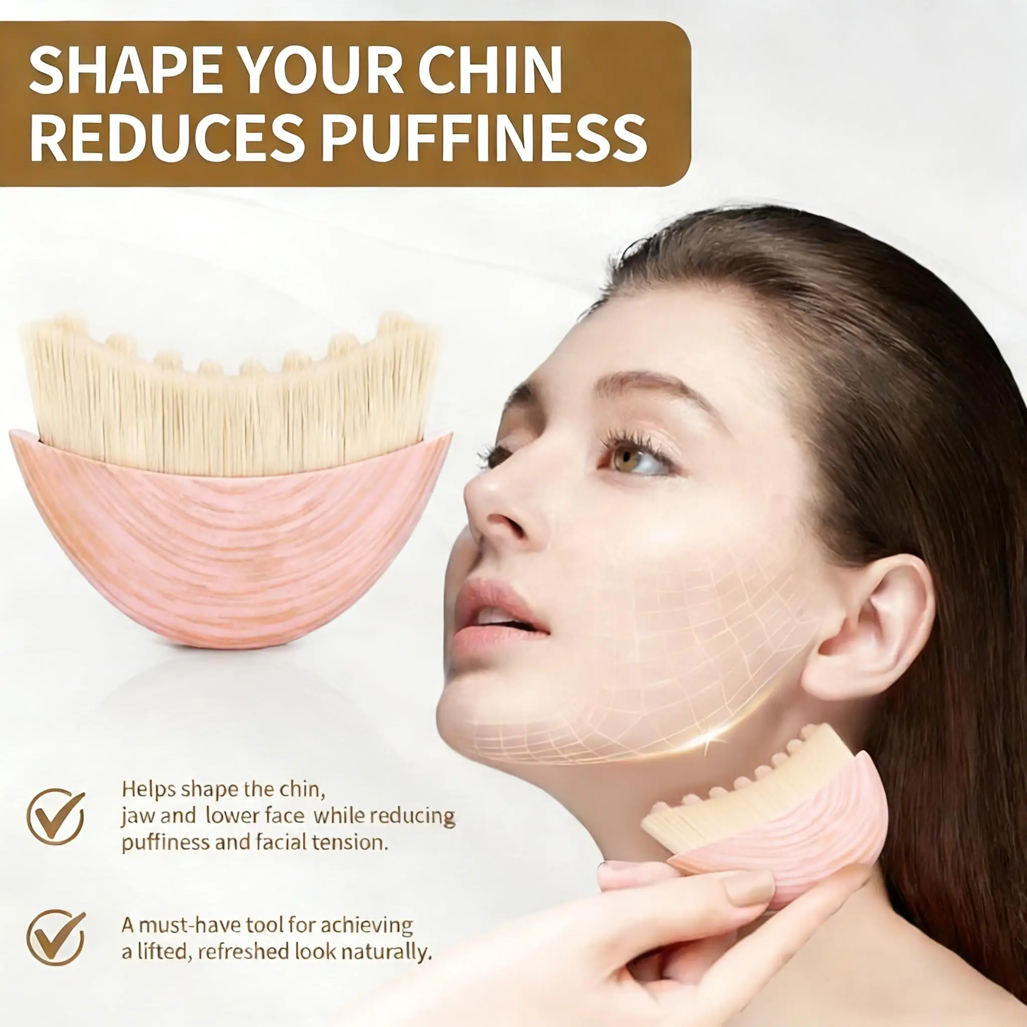 2026 New Model- Sensitive Skin Lymphatic Facial Massage Brush- Suitable for Lymphedema and, Oval Bristles Manual Skincare,