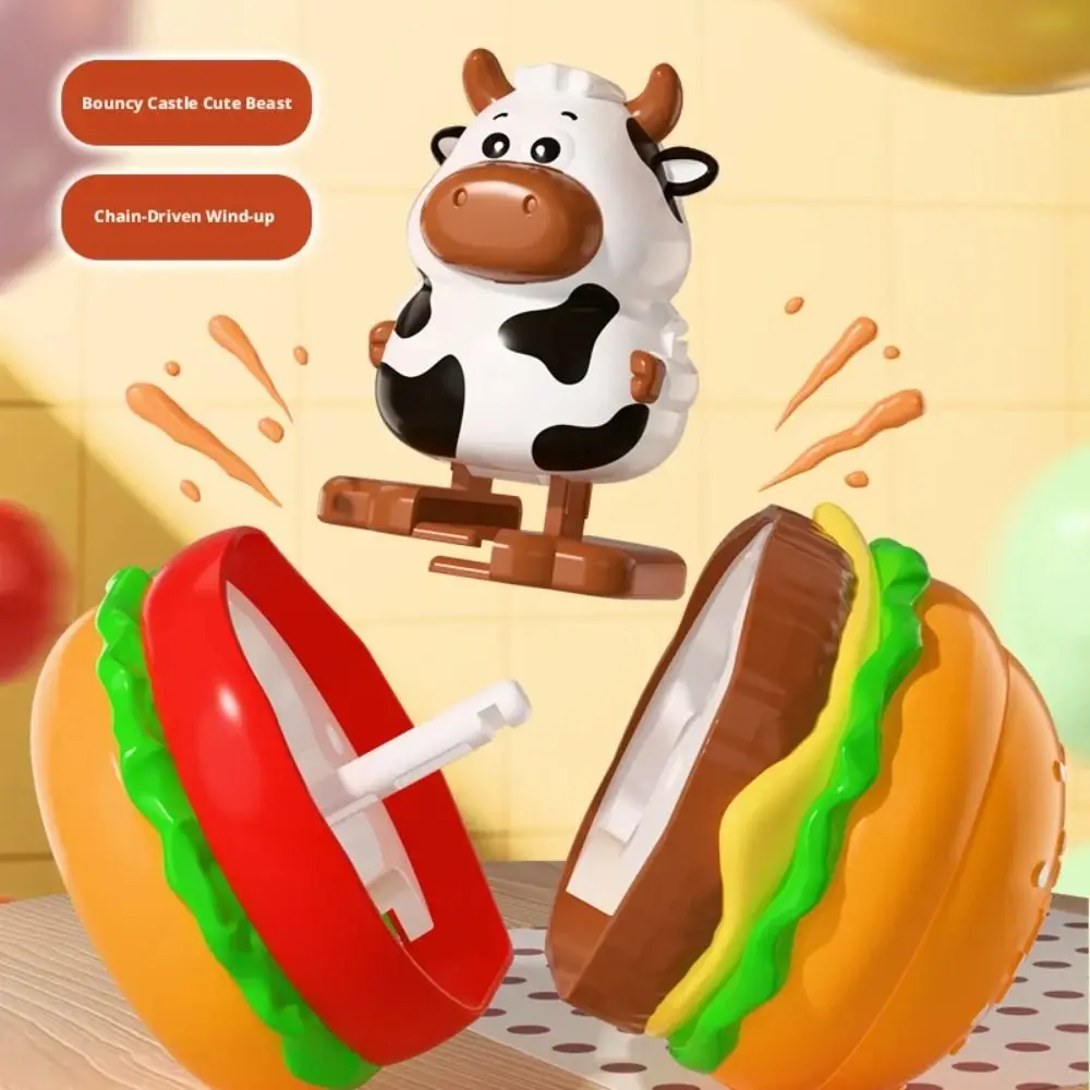 New Cute Animal Style Burger Animal Burger Shape Interactive Wind-Up Animal Stress Relief Jumping Egg Prank Play