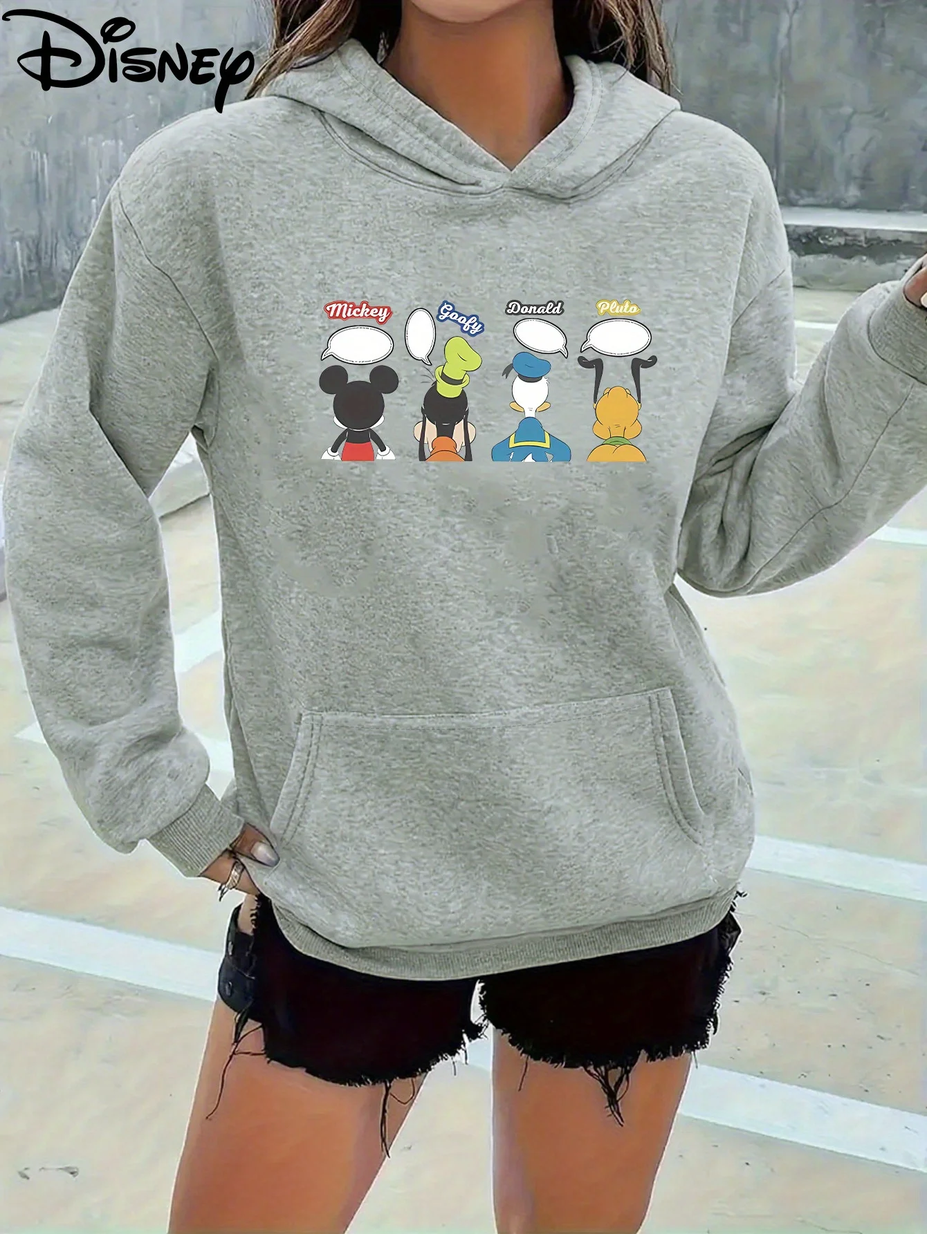 

Women's Potdemiel Mickey Mouse Hoodies Fashion Oversized Streetwear Unisex Sweatshirts Autumn and Winter Fleece Casual Versatile