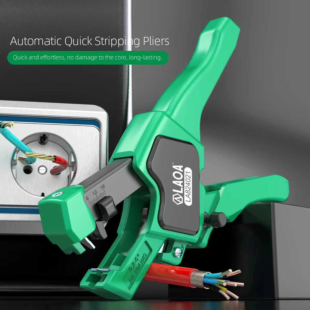LAOA Multifunctional Fast Fully Automatic Wire Stripping Pliers 0.2-6 Cable Cutting Nippers Adjustable Electrician Pliers