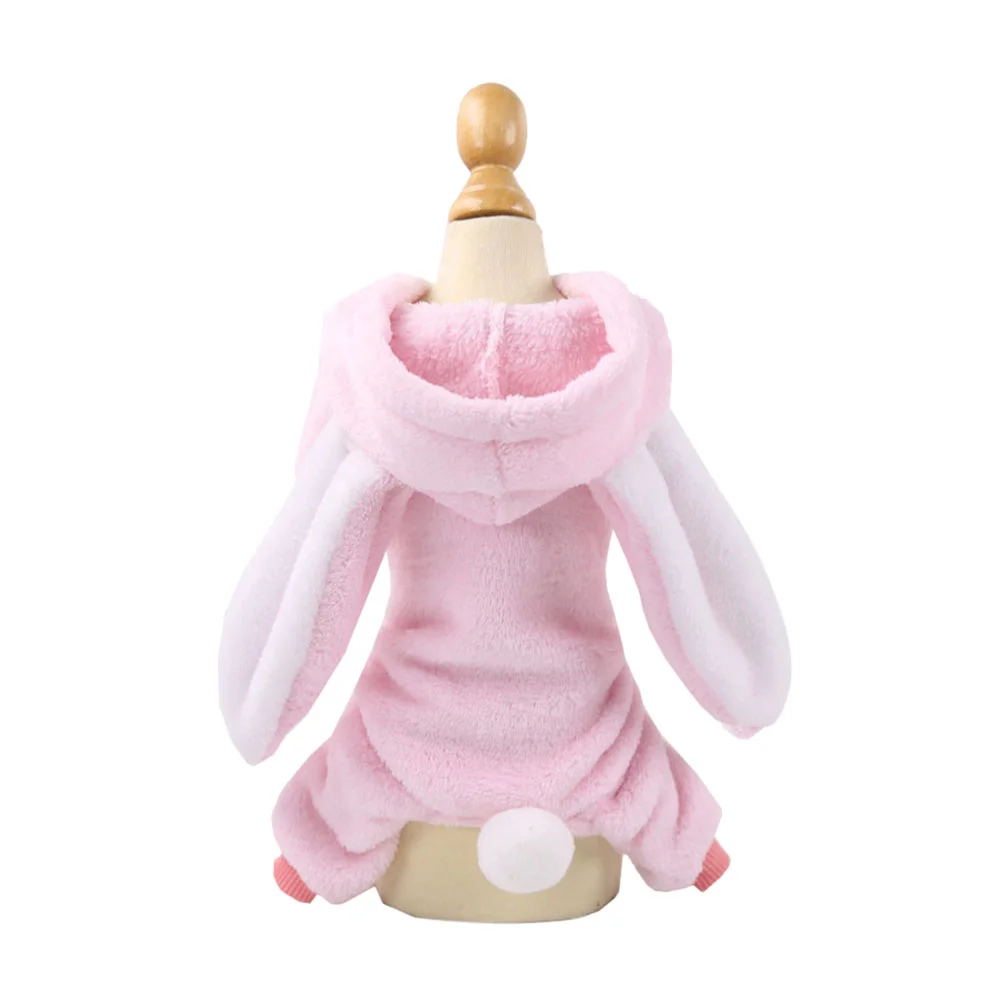 

Coral Fleece Warm Pet Costume Adorable Rabbit Ear Cosplay Clothes for Cat Dog (Size XS) pet clothes dog clothes