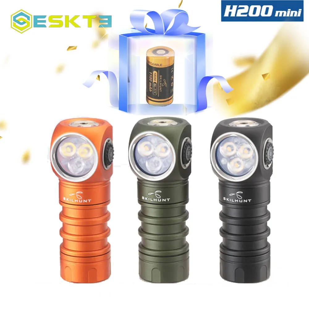 SKILHUNT ESKTE H200 Mini  18350 USB Magnetic Charging LED Headlamp Outdoor 1600 LM  LED Flashlight