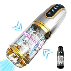 Masturbador masculino automático con vibración, máquina de succión de pene, Oral, mamada, Vagina Real, Juguetes sexuales al vacío para hombres