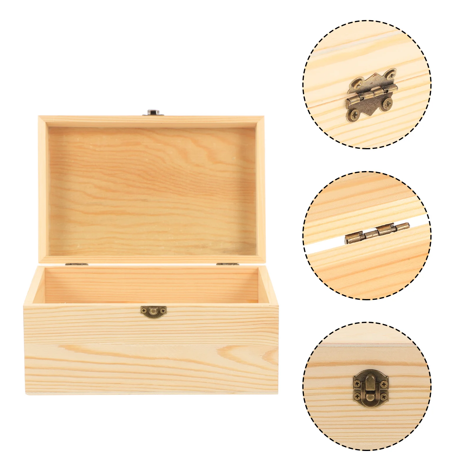 2Pcs Jewelry Storage Box Wooden Rectangular Small Organizer Case Compact Decorative Container for Necklaces Bracelets