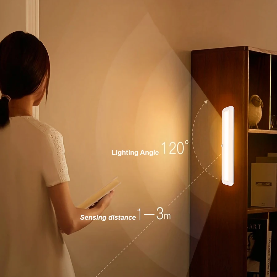 1pc Motion Sensor Cabinet Light - USB Rechargeable & Battery Powered - Brighten Your Home with Easy Installation