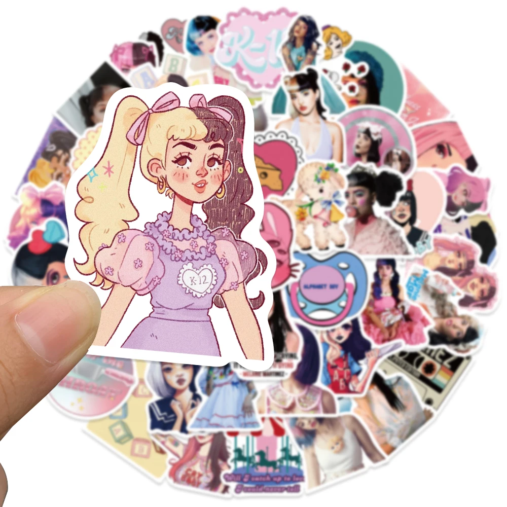 50Pcs Singer Melanie Martinez Stickers for Water Bottles Laptop Suitcase Scrapbooking Journaling Kids Adults Teens Toy Gifts